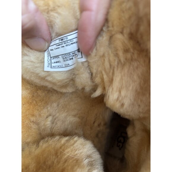 UGG Rommy Boots Womens 8 Tan Brown Suede Shearling Mid-Calf Lace-Up Nordic 3219 - Picture 12 of 14